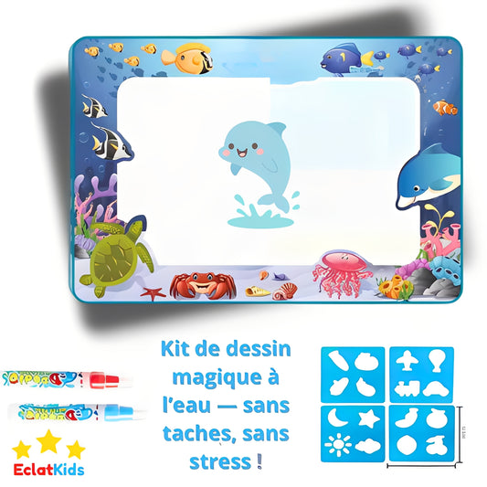 Tapis de dessin éducatif avec stylo à eau réutilisable