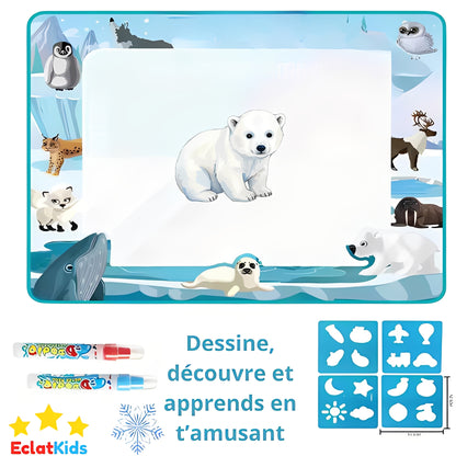 Tapis de dessin éducatif avec stylo à eau réutilisable